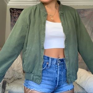 Brandy Melville army green bomber jacket